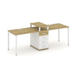 Рабочая станция на 2 места с одной опорной тумбой