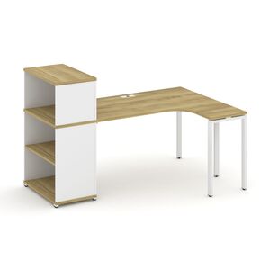 Стол эргономичный с опорным стеллажом с надставкой низкой правый