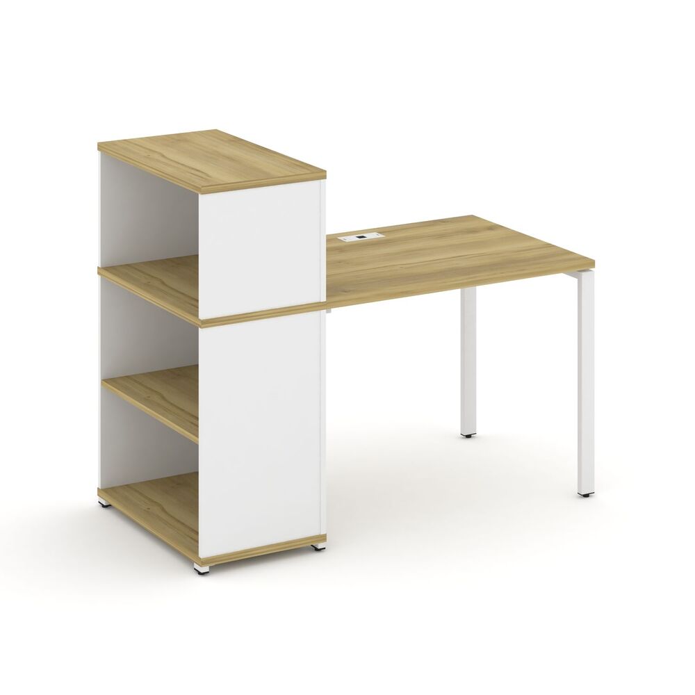 Стол рабочий с опорным стеллажом с надставкой низкой