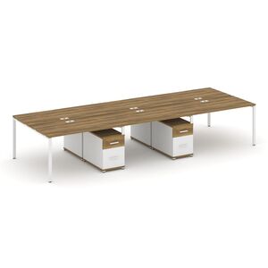 Рабочая станция на 6 мест с двумя двухсторонними опорными тумбами