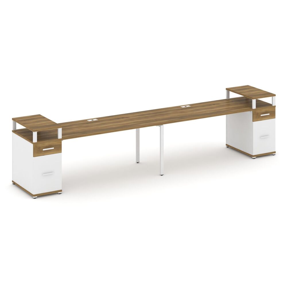 Рабочая станция на 2 места с двумя опорными тумбами