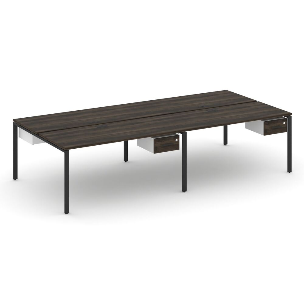 Рабочая станция двухсторонняя с подвесными тумбами на 4 места