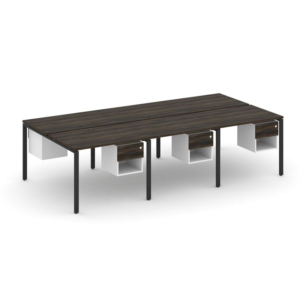 Рабочая станция двухсторонняя с подвесными тумбами на 6 мест