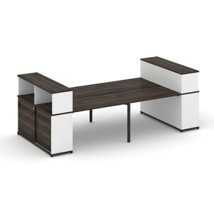 Рабочая станция с опорными шкафами купе с надставкой низкой