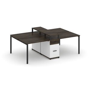 Рабочая станция на 4 места с одной опорной тумбой