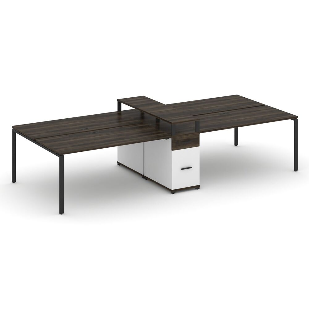 Рабочая станция на 4 места с одной опорной тумбой