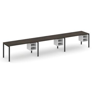 Рабочая станция односторонняя с подвесными тумбами на 3 места