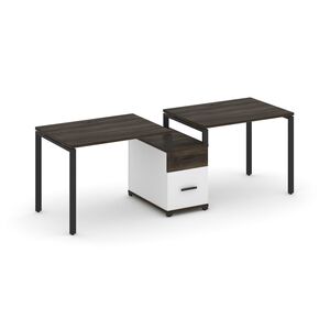 Рабочая станция на 2 места с одной опорной тумбой