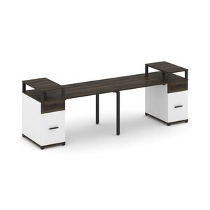 Рабочая станция на 2 места с двумя опорными тумбами