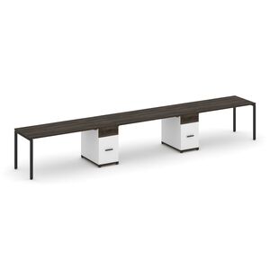 Рабочая станция на 3 места с двумя опорными тумбами