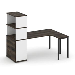 Стол эргономичный с опорным распашным шкафом с надставкой высокой правый