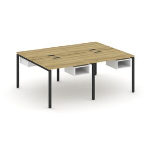 Рабочая станция двухсторонняя с подвесными тумбами на 4 места