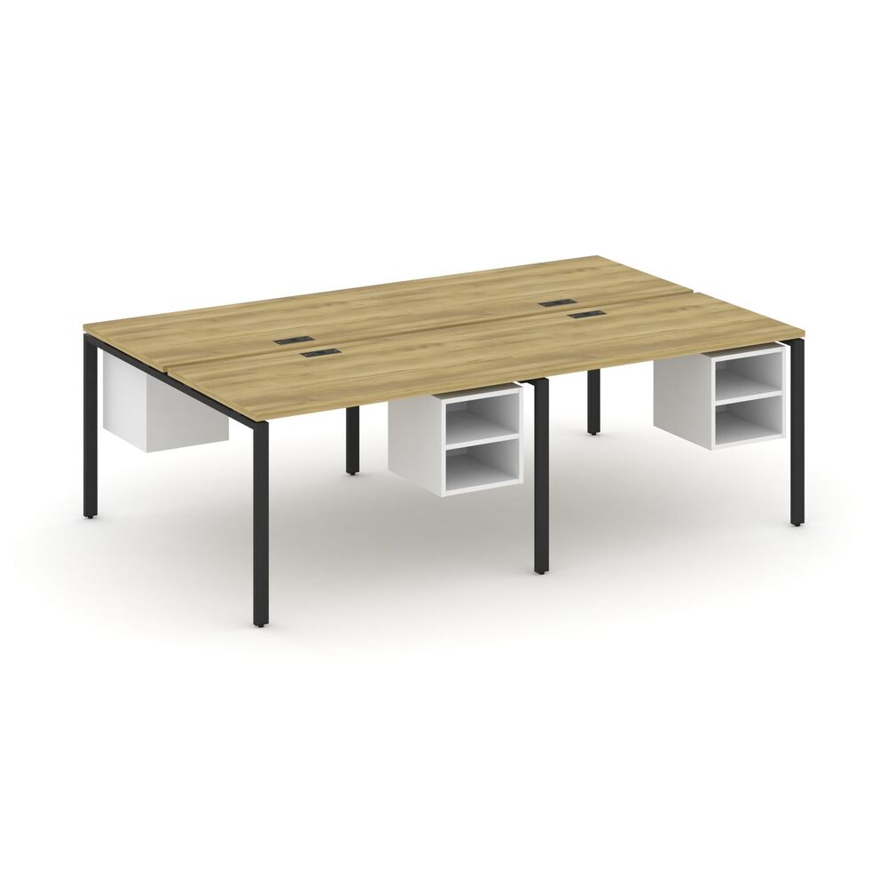 Рабочая станция двухсторонняя с подвесными тумбами на 4 места