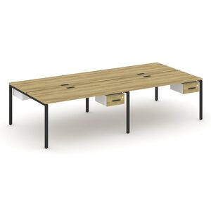 Рабочая станция двухсторонняя с подвесными тумбами на 4 места