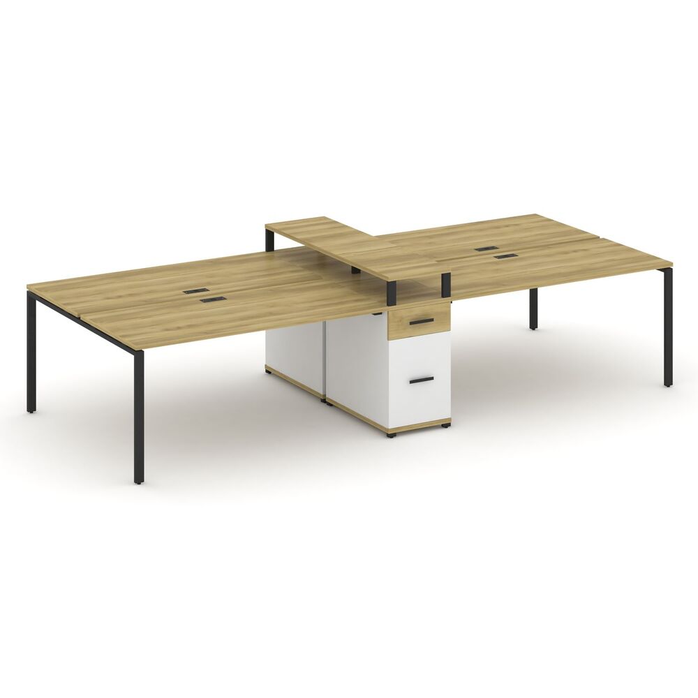 Рабочая станция на 4 места с одной опорной тумбой