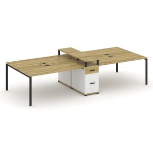 Рабочая станция на 4 места с одной опорной тумбой