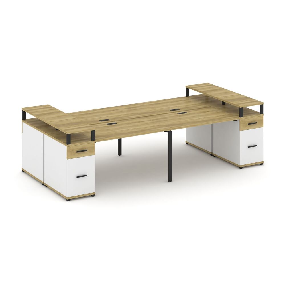 Рабочая станция на 4 места с двумя опорными тумбами