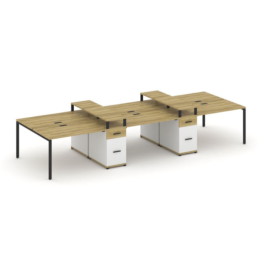 Рабочая станция на 6 мест с двумя опорными тумбами