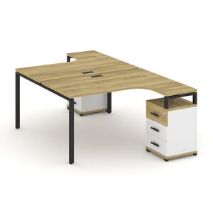 Рабочая станция с двумя опорными тумбами