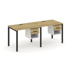 Рабочая станция односторонняя с подвесными тумбами на 2 места