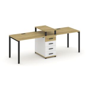 Рабочая станция на 2 места с одной опорной тумбой