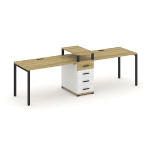 Рабочая станция на 2 места с одной опорной тумбой