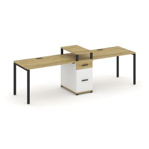 Рабочая станция на 2 места с одной опорной тумбой