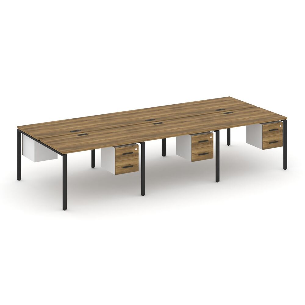 Рабочая станция двухсторонняя с подвесными тумбами на 6 мест