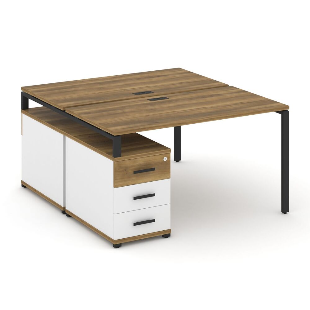 Рабочая станция на 2 места с двухсторонней опорной тумбой