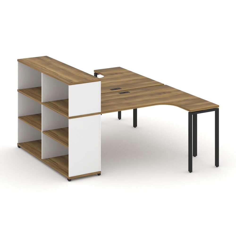 Рабочая станция с опорным стеллажом с надставкой низкой