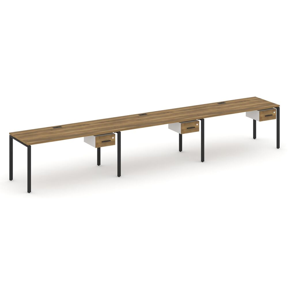 Рабочая станция односторонняя с подвесными тумбами на 3 места