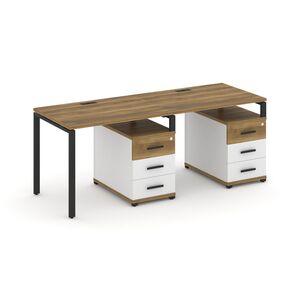 Рабочая станция на 2 места с двумя опорными тумбами