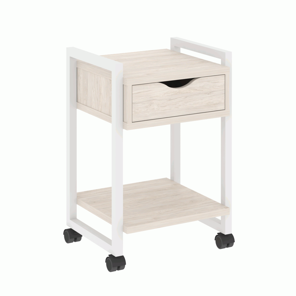Тумба на колесных опорах с ящиком и полкой