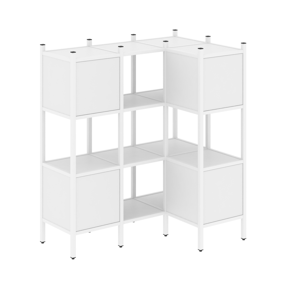 Угловой внутренний стеллаж наборный