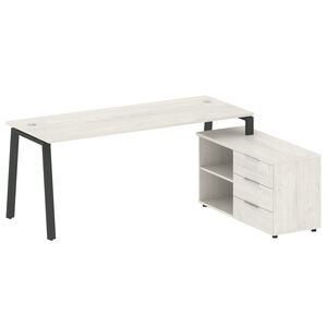 Рабочая станция на А-образном м/к с опорной тумбой правая