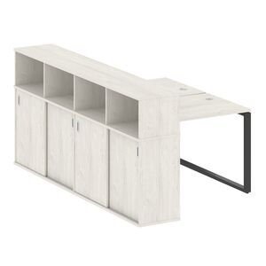 Рабочая станция на О-образном м/к с опорным шкафом-купе