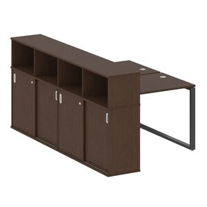 Рабочая станция на О-образном м/к с опорным шкафом-купе