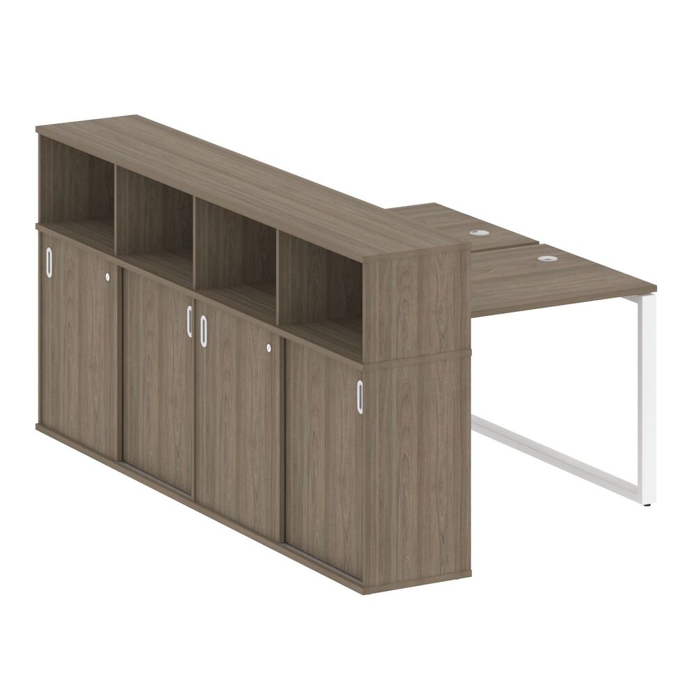 Рабочая станция на О-образном м/к с опорным шкафом-купе