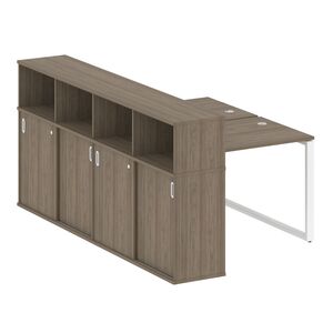 Рабочая станция на О-образном м/к с опорным шкафом-купе