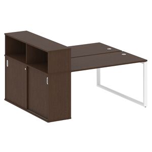 Рабочая станция на О-образном м/к с опорным шкафом-купе