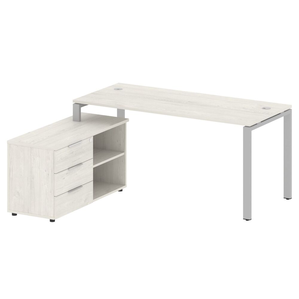 Рабочая станция с опорной тумбой левая