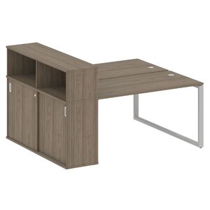 Рабочая станция на О-образном м/к с опорным шкафом-купе