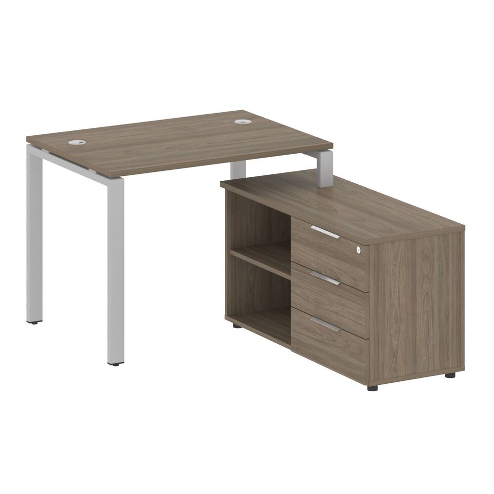 Рабочая станция с опорной тумбой правая