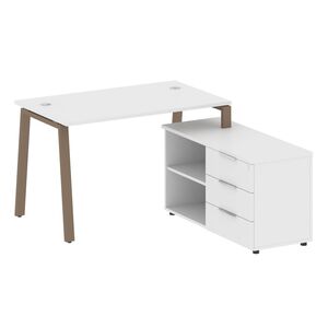 Рабочая станция на А-образном м/к с опорной тумбой правая