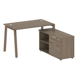 Рабочая станция на А-образном м/к с опорной тумбой правая