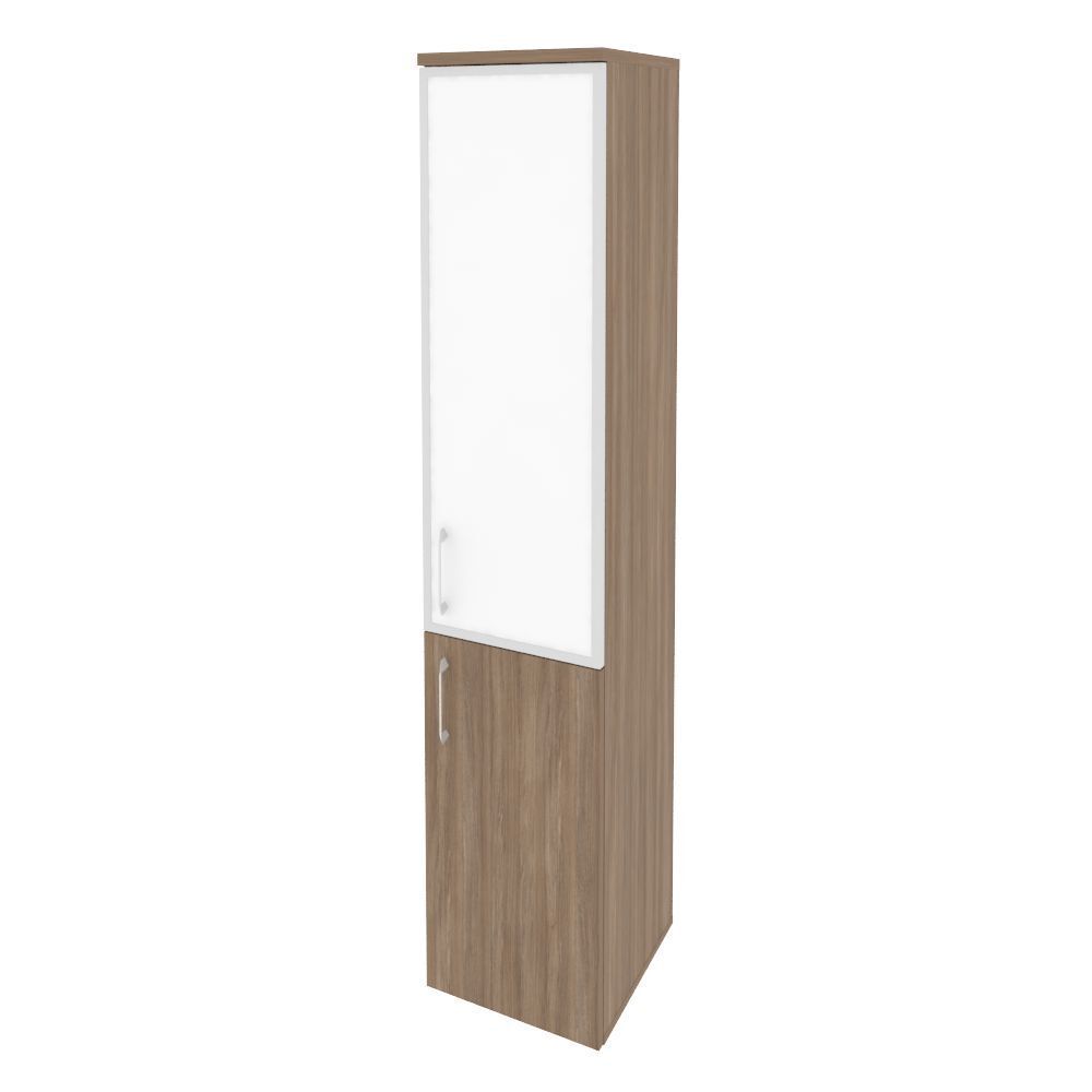 Шкаф высокий узкий правый (стекло белое)