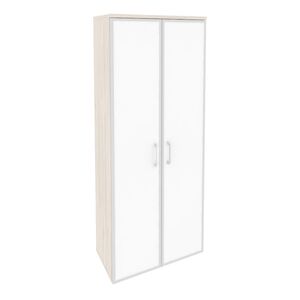 Шкаф высокий широкий (стекло белое)