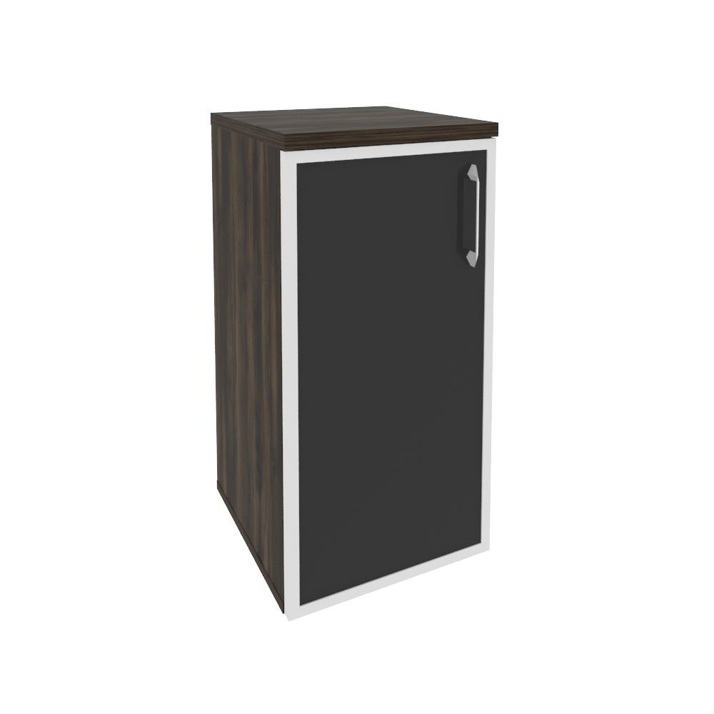 Шкаф низкий узкий левый (стекло черное)