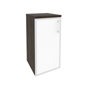 Шкаф низкий узкий левый (стекло белое)