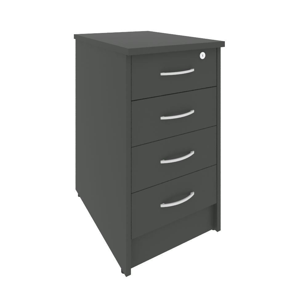 Тумба приставная с фолдингом (4 ящика, с замком)